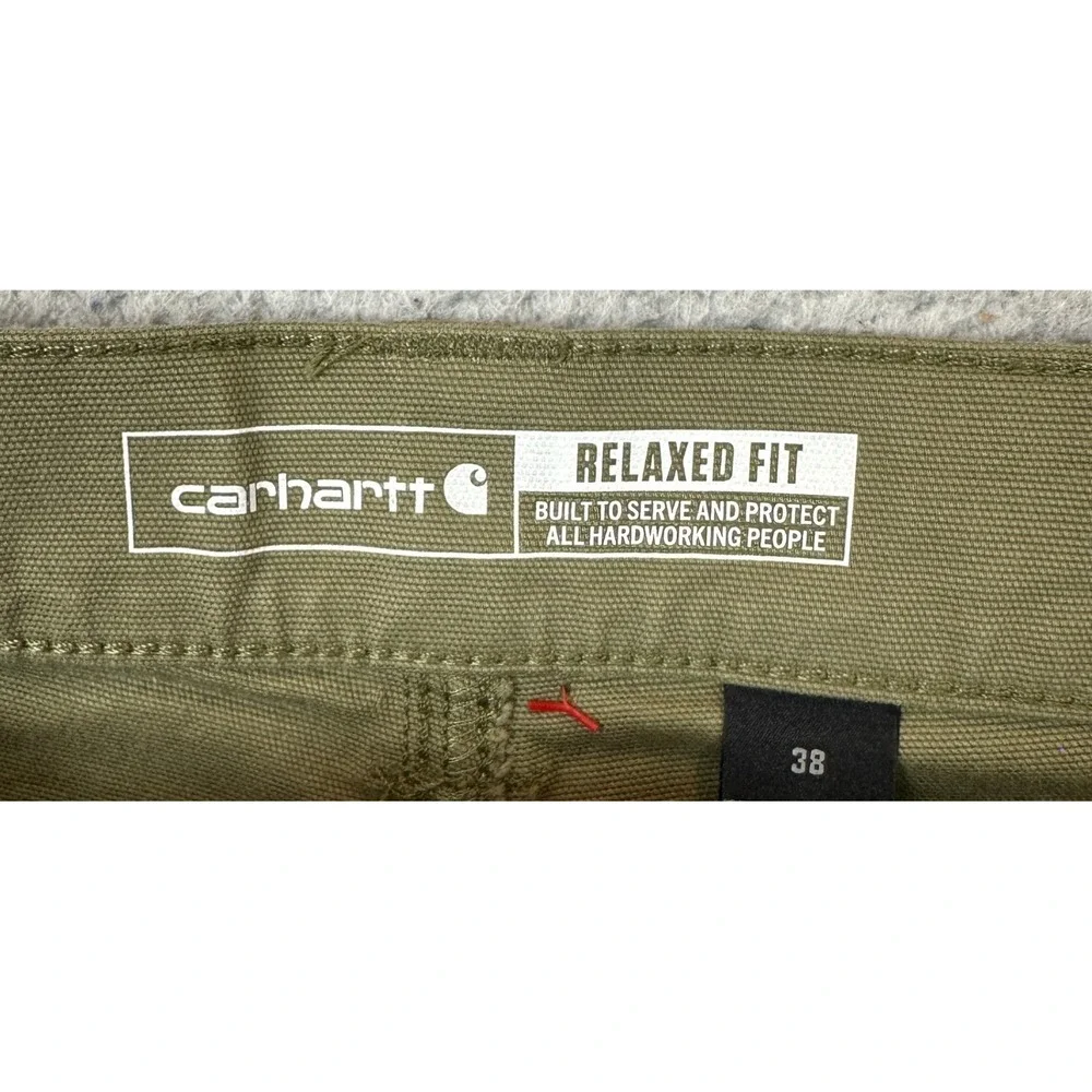 Carhartt Shorts Mens 38 Relaxed Fit Olive Green Rugged Flex Cargo Workwear EUC